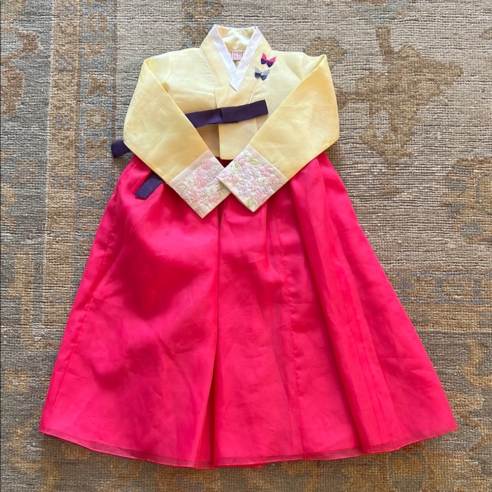 KIDS- Traditional Yellow and Pink Hanbok Dress